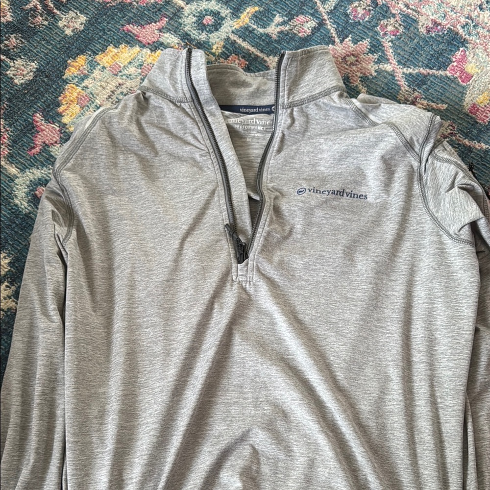 Vineyard Vines Gray Quarter-Zip Pullover